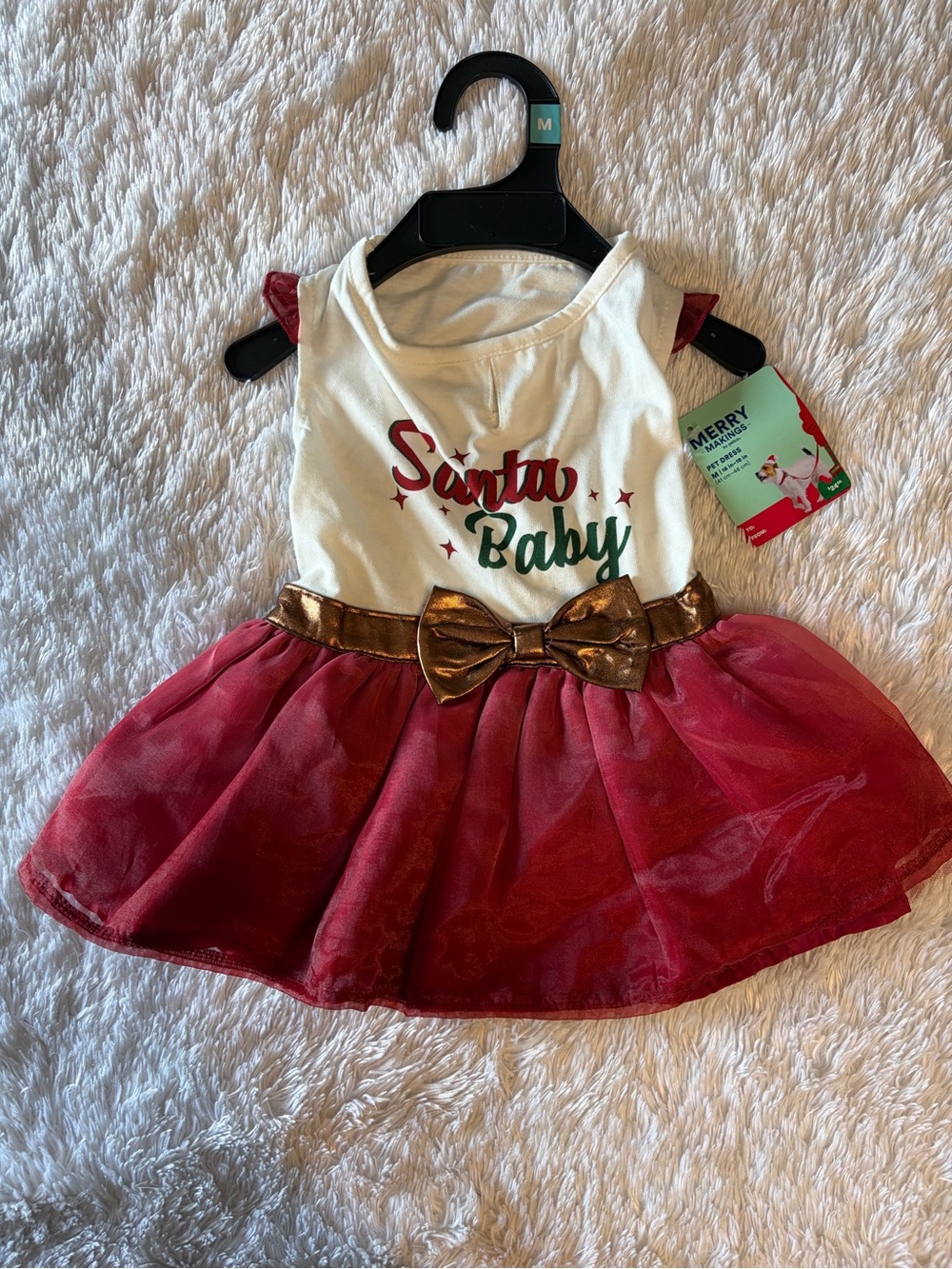 "Santa Baby" Red & White Holiday Dress for pets